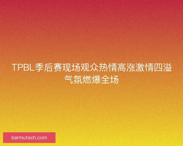 TPBL季后赛现场观众热情高涨激情四溢气氛燃爆全场